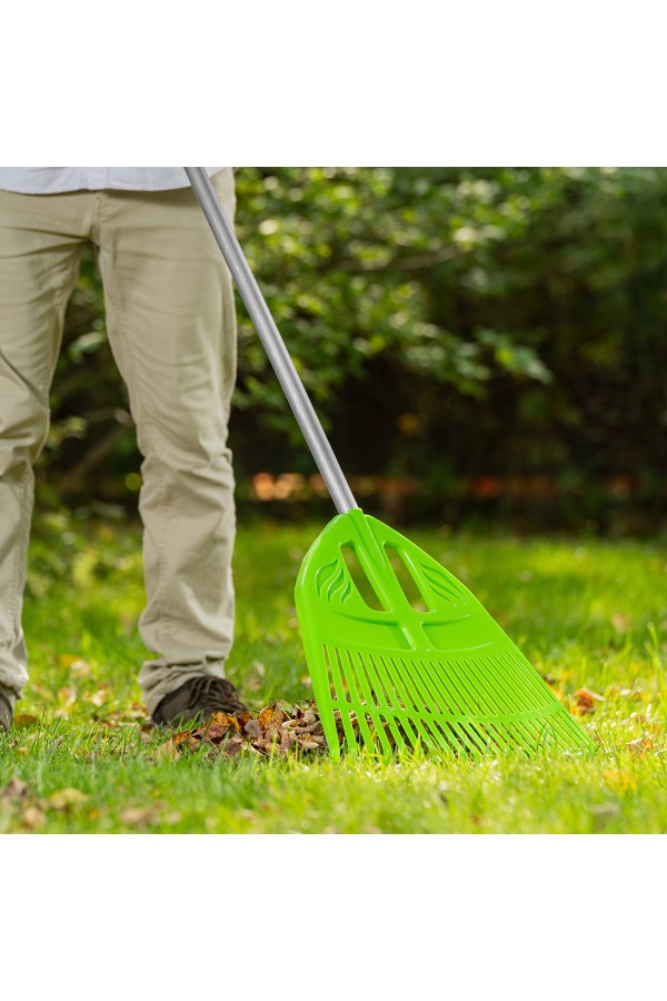 Грабли веерные пластиковые, 495 х 1680 мм, 23 плоских зуба, алюминиевый черенок, Palisad