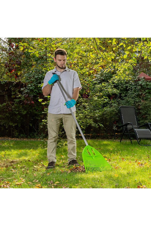 Грабли веерные пластиковые, 495 х 1680 мм, 23 плоских зуба, алюминиевый черенок, Palisad