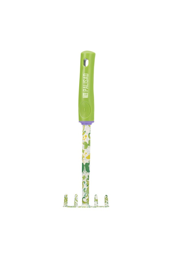 Грабли 5 - зубые, 85 х 310 мм, стальные, пластиковая рукоятка, Flower Green, Palisad