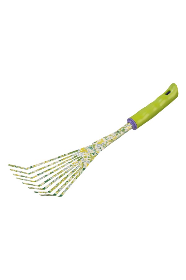 Грабли веерные 9 - зубые, 75 х 385 мм, стальные, пластиковая рукоятка, Flower Green, Palisad