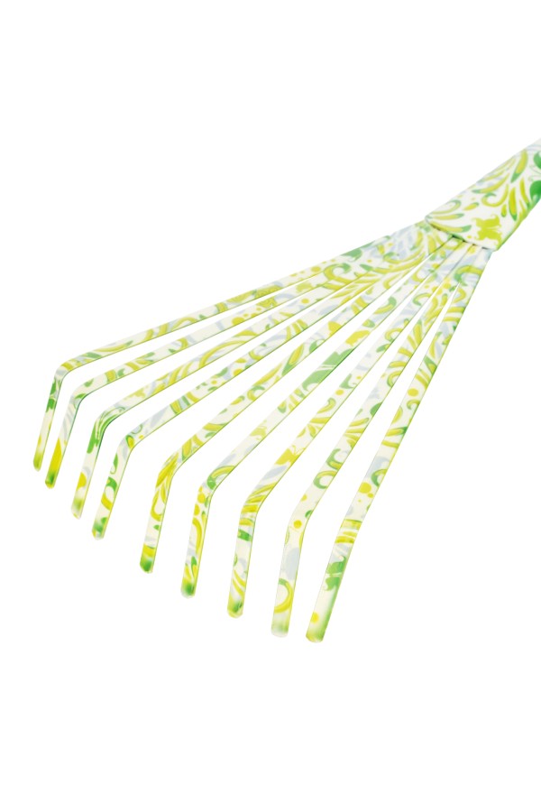 Грабли веерные 9 - зубые, 130 х 415 мм, стальные, пластиковая рукоятка, Flower Green, Palisad