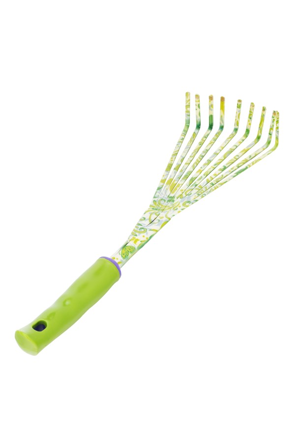 Грабли веерные 9 - зубые, 130 х 415 мм, стальные, пластиковая рукоятка, Flower Green, Palisad