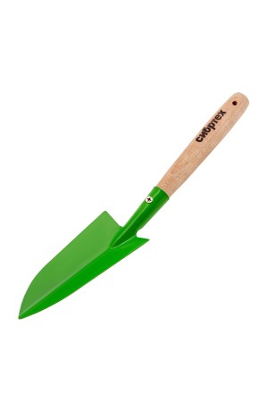 Совок посадочный узкий, 65 х 345 мм, стальной, деревянная рукоятка, Агроном, Россия, Сибртех