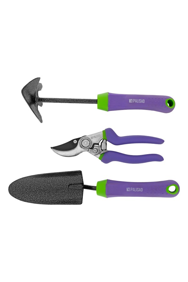 Набор садового инструмента, обрезиненные эргономичные рукоятки, 3 предмета, Era, Palisad