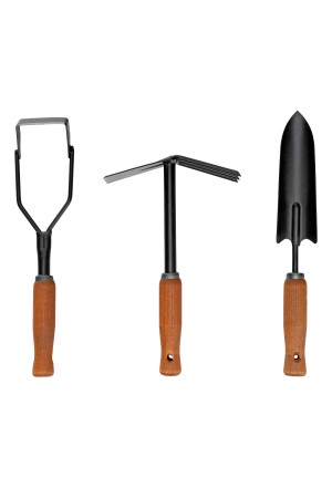 Набор садового инструмента, деревянные рукоятки, 3 предмета Palisad