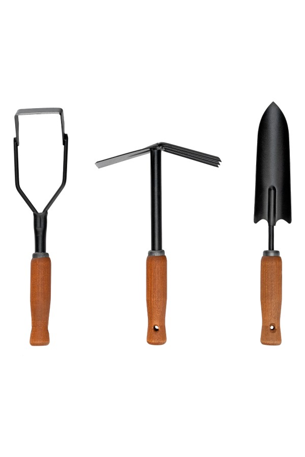 Набор садового инструмента, деревянные рукоятки, 3 предмета Palisad