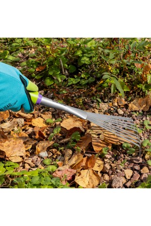 Грабли веерные 9 - зубые, 130 х 420 мм, стальные, пластиковая рукоятка, Connect, Palisad