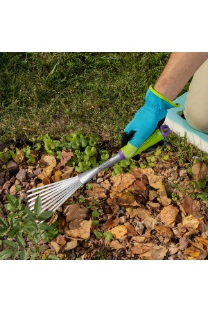 Грабли веерные 9 - зубые, 130 х 420 мм, стальные, пластиковая рукоятка, Connect, Palisad