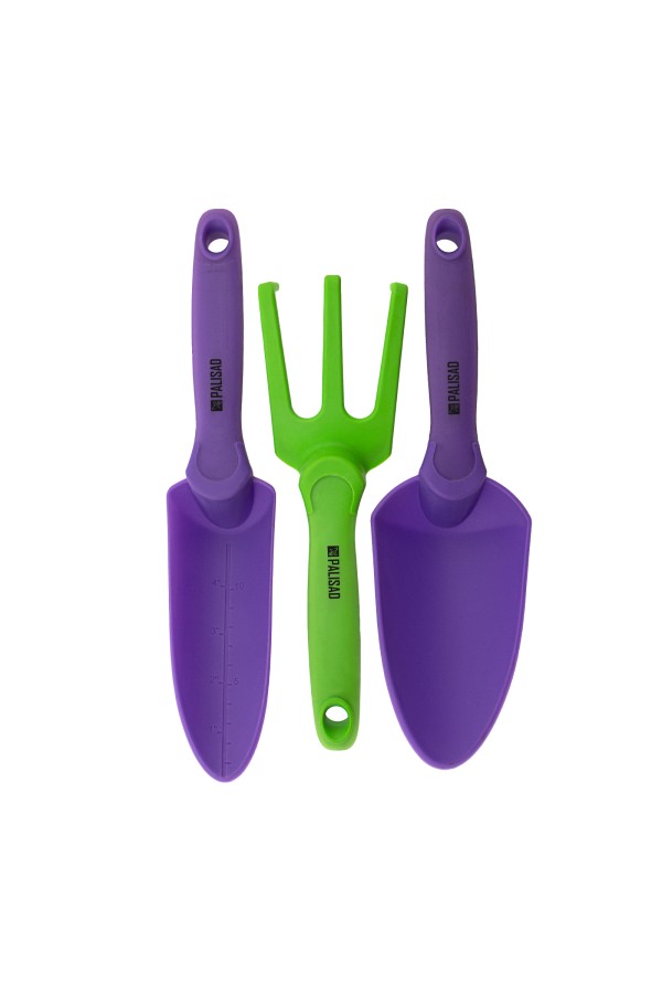 Набор садового инструмента, пластиковый, гелевые рукоятки, 3 предмета, Nylon Soft, Palisad
