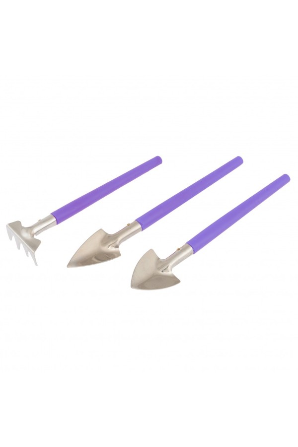 Набор по уходу за комнатными растениями, нержавеющая сталь, пластиковые рукоятки, 3 предмета, Palisad