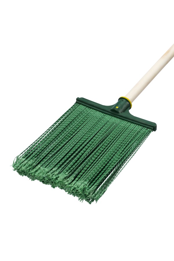 Метла полипропиленовая, 270 х 260 х 1490 мм, плоская распушенная, деревянный черенок, Сибртех