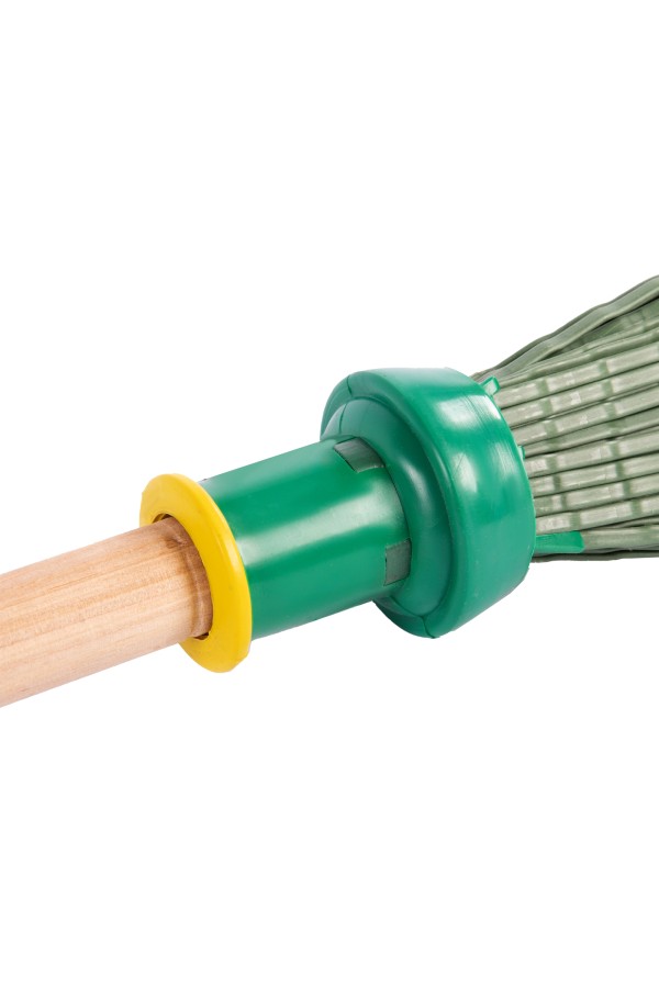 Метла полипропиленовая, 215 х 280 х 1505 мм, круглая, деревянный черенок, Сибртех