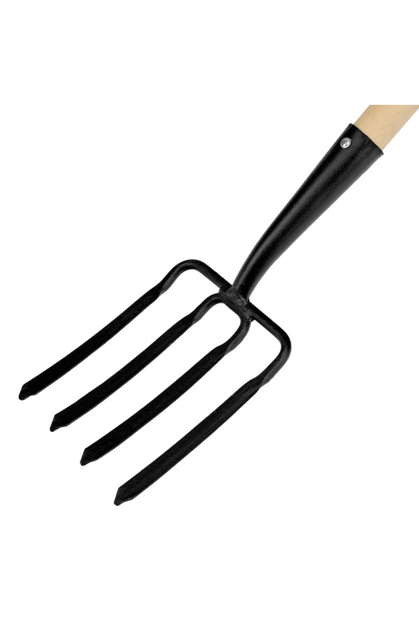 Вилы 4 - х рогие, копальные, 190х220х1320 мм, кованые, деревянный черенок, Арти,