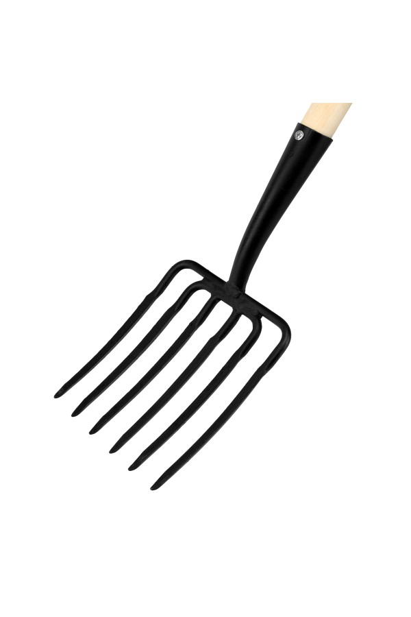 Вилы 6 - и рогие, копальные, 195х220х1320 мм, кованые, деревянный черенок, Арти,