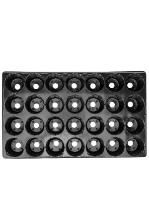 Кассета для рассады, 520 х 310 х 60 мм, 28 ячеек, полистирол, Россия