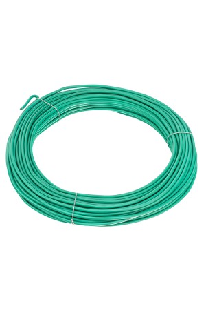 Проволока для подвязки, стальная в ПВХ (зеленый) 25 м, внутр. 1.6 мм / внеш. 3 мм Сибртех