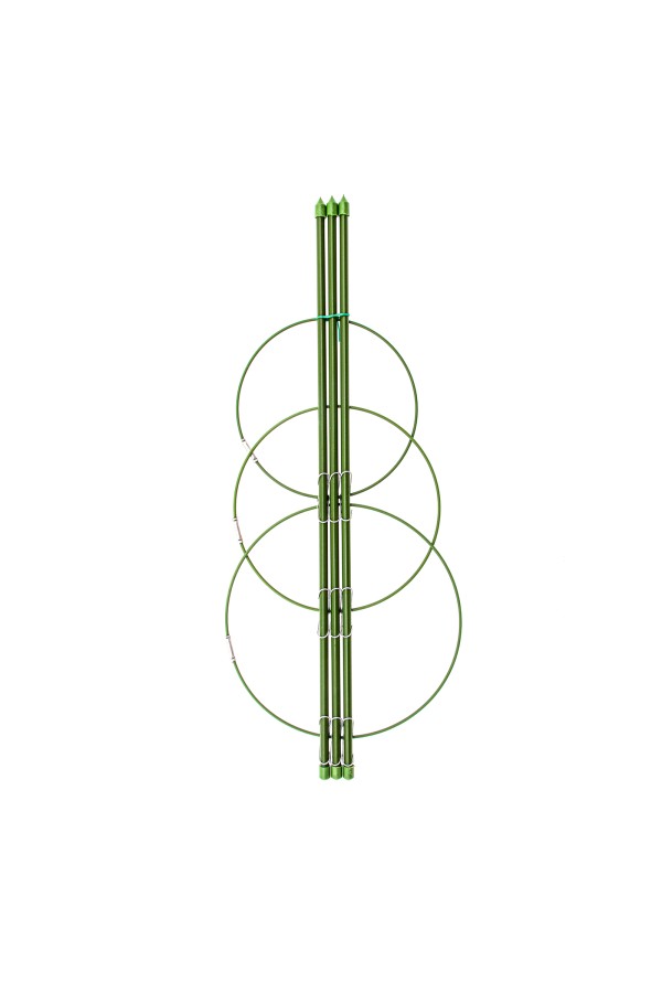 Поддержка для растений круглая H 45 см, металл в пластике, 3 кольца Palisad