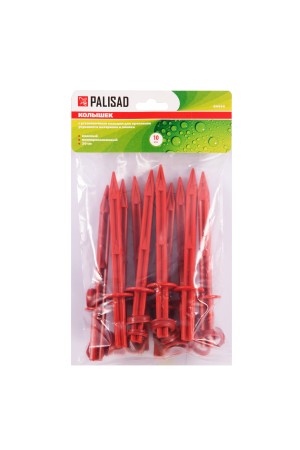 Колышек 20 см, с кольцом для крепления пленки, 10 шт в упаковке, красный Palisad
