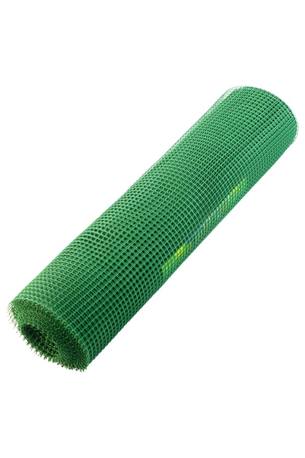 Решетка заборная в рулоне, 1 х 20 м, ячейка 15 х 15 мм, пластиковая, зеленая,