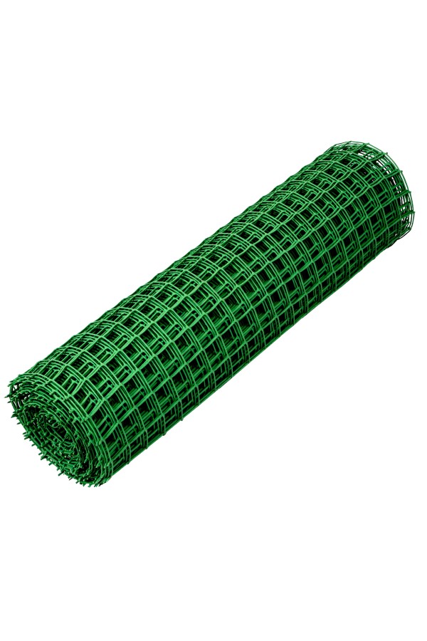 Решетка заборная в рулоне, 1 х 20 м, ячейка 50 х 50 мм, пластиковая, зеленая,