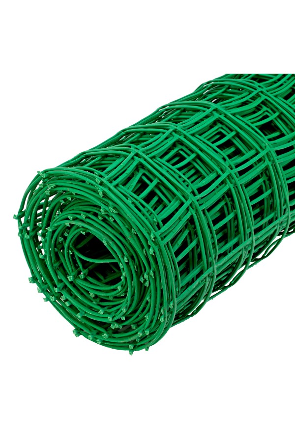 Решетка заборная в рулоне, 1 х 20 м, ячейка 83 х 83 мм, пластиковая, зеленая,
