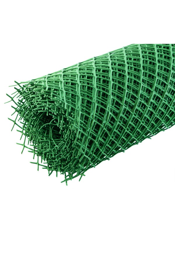 Решетка заборная в рулоне, 1.3 х 20 м, ячейка 70 х 55 мм, пластиковая, зеленая,