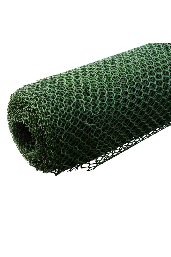 Решетка заборная в рулоне, 2 х 25 м, ячейка 25 х 30 мм, пластиковая, зеленая,