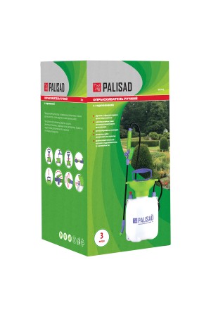 Опрыскиватель ручной с горловиной 3 л, с насосом, шлангом и разбрызгивателем Palisad