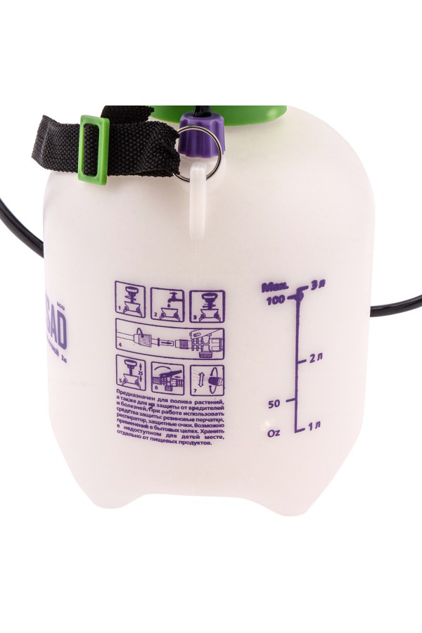 Опрыскиватель ручной с горловиной 3 л, с насосом, шлангом и разбрызгивателем Palisad