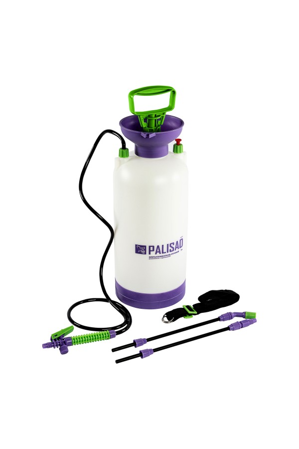 Опрыскиватель ручной усиленный с горловиной 7 л, с насосом, шлангом и разбрызгивателем Palisad