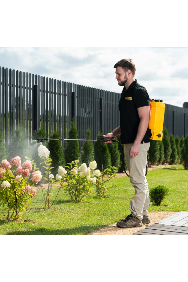 Опрыскиватель ранцевый аккумуляторный D-12LA, 12 л, 12 В, 8 Ач Denzel