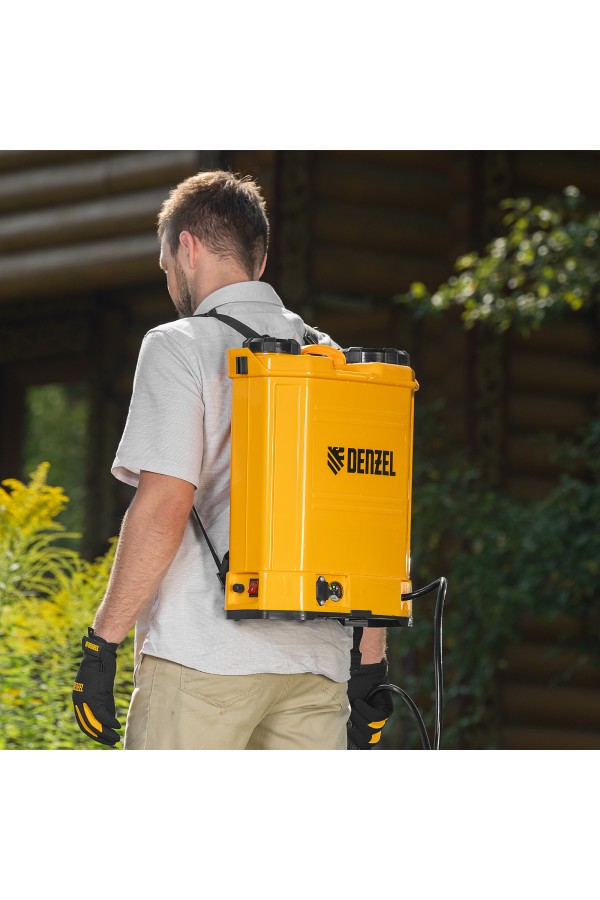 Опрыскиватель ранцевый аккумуляторный D-16LA, 16 л, 12 В, 8 Ач Denzel