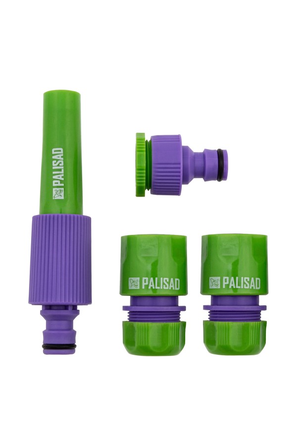 Набор для подключения шланга 1/2, распылитель, 3 адаптера к распылителю Palisad