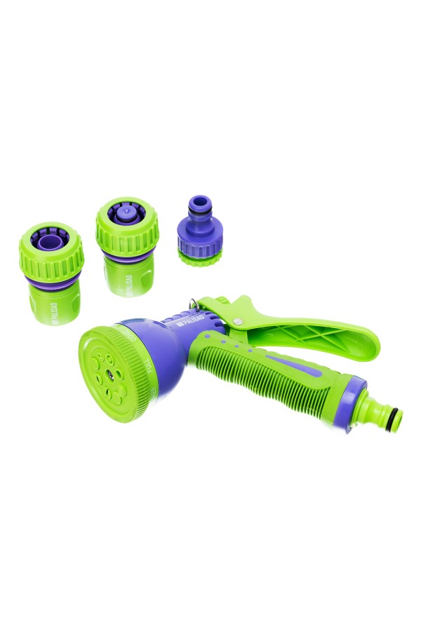 Набор для подключения шланга 3/4,пистолет 8 режимов полива, адаптер, 2 соединителя Palisad