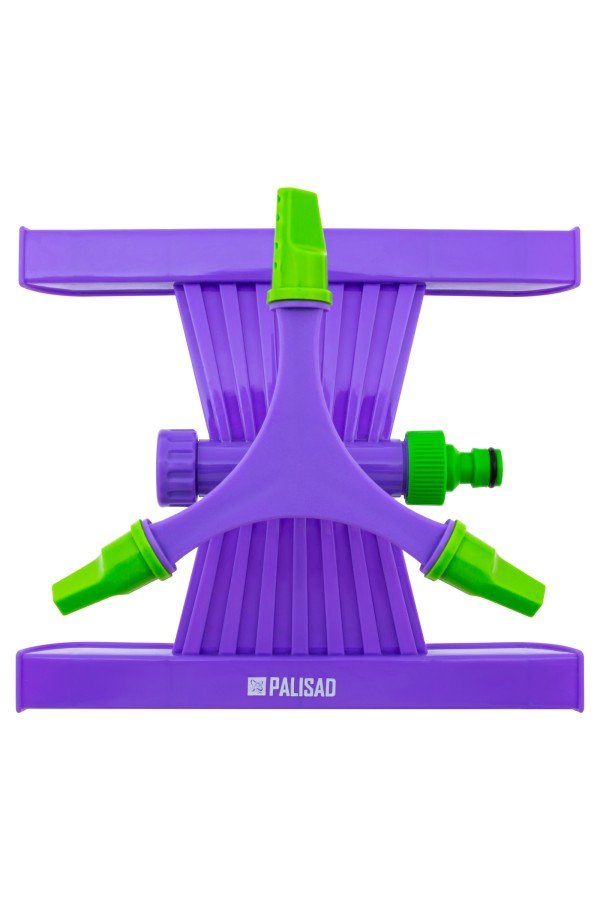 Разбрызгиватель, АБС-пластик, вращающий с тремя лопостями, штуц D 3/4, с подставкой, площадь полива до 180 кв. м, дальность полива 15 м Palisad