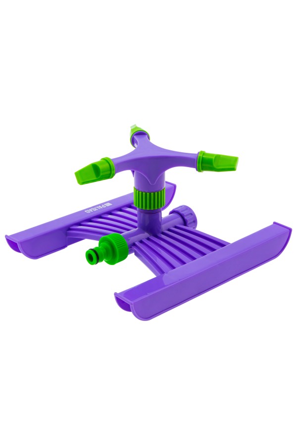 Разбрызгиватель, АБС-пластик, вращающий с тремя лопостями, штуц D 3/4, с подставкой, площадь полива до 180 кв. м, дальность полива 15 м Palisad