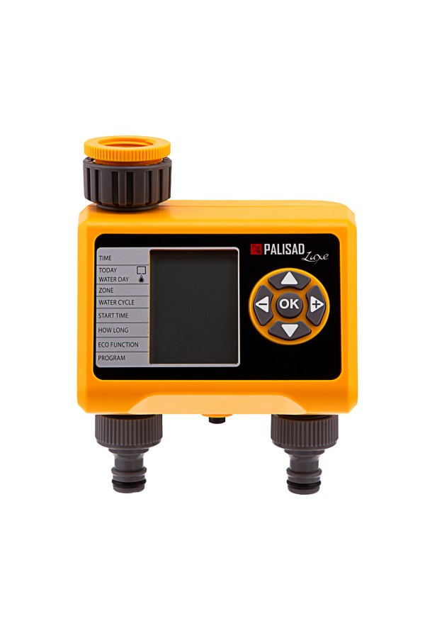 Таймер для полива на 2 линии, электронный Palisad Luxe
