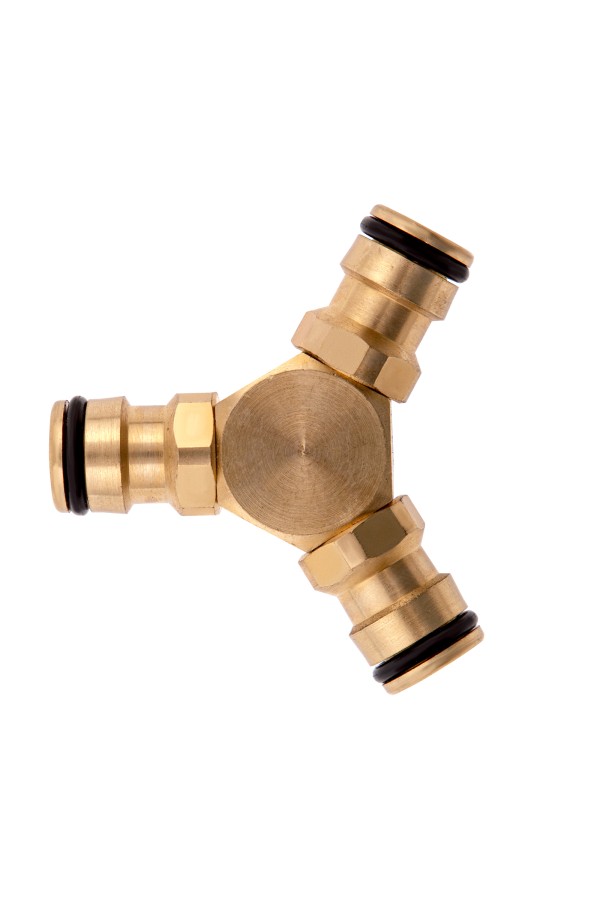 Тройник для разветвления или соединения, штуцерный, латунный Palisad