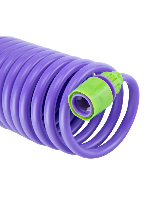 Шланг спиральный, 7.5 м х 10 мм, пластмассовая фурнитура, адаптер 1/2-3/4, разбрызгиватель Palisad