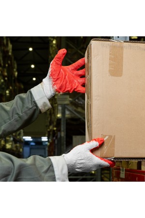 Перчатки х/б, латексный облив, 13 класс, 36 гр Россия