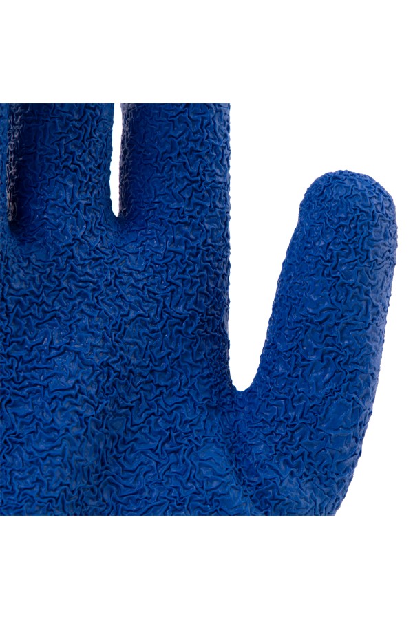 Перчатки трикотажные, полиэфирные, латексное рельефное покрытие, размер 9 Сибртех