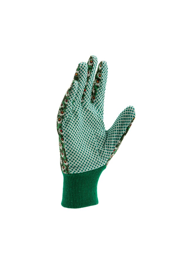 Перчатки садовые х/б ткань с ПВХ точкой, манжет, S Palisad