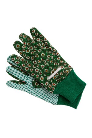 Перчатки садовые х/б ткань с ПВХ точкой, манжет, M Palisad