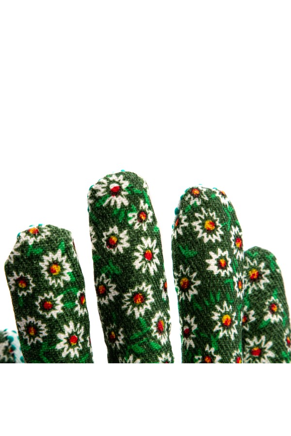 Перчатки садовые х/б ткань с ПВХ точкой, манжет, M Palisad