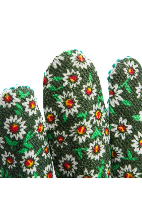 Перчатки садовые х/б ткань с ПВХ точкой, манжет, L Palisad