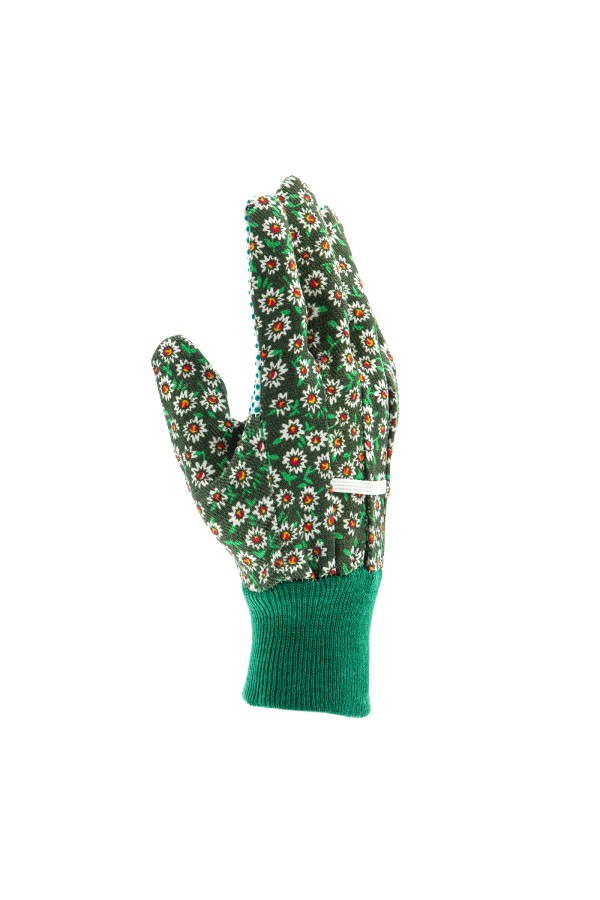 Перчатки садовые х/б ткань с ПВХ точкой, манжет, L Palisad