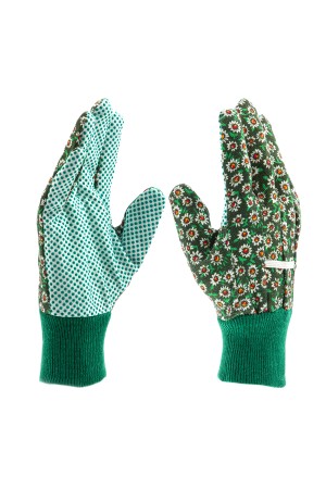 Перчатки садовые х/б ткань с ПВХ точкой, манжет, L Palisad