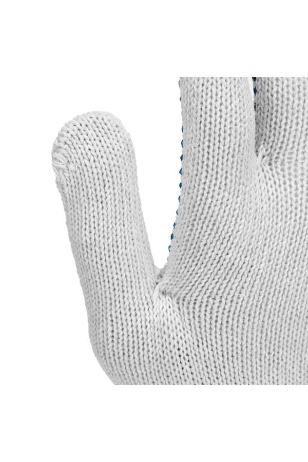 Перчатки трикотажные усиленные, с ПВХ точкой, 7 класс вязки