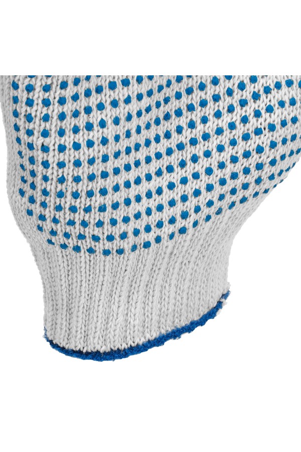 Перчатки трикотажные усиленные, с ПВХ точкой, 7 класс вязки