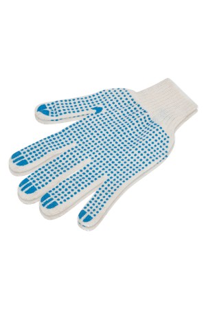 Перчатки трикотажные усиленные, с ПВХ точкой, 7 класс вязки Россия